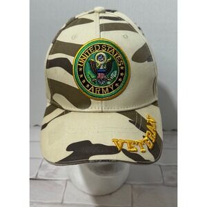 US Honor US Army Veteran Desert Camo Baseball Cap Hat‎ Adjustable Embroidered